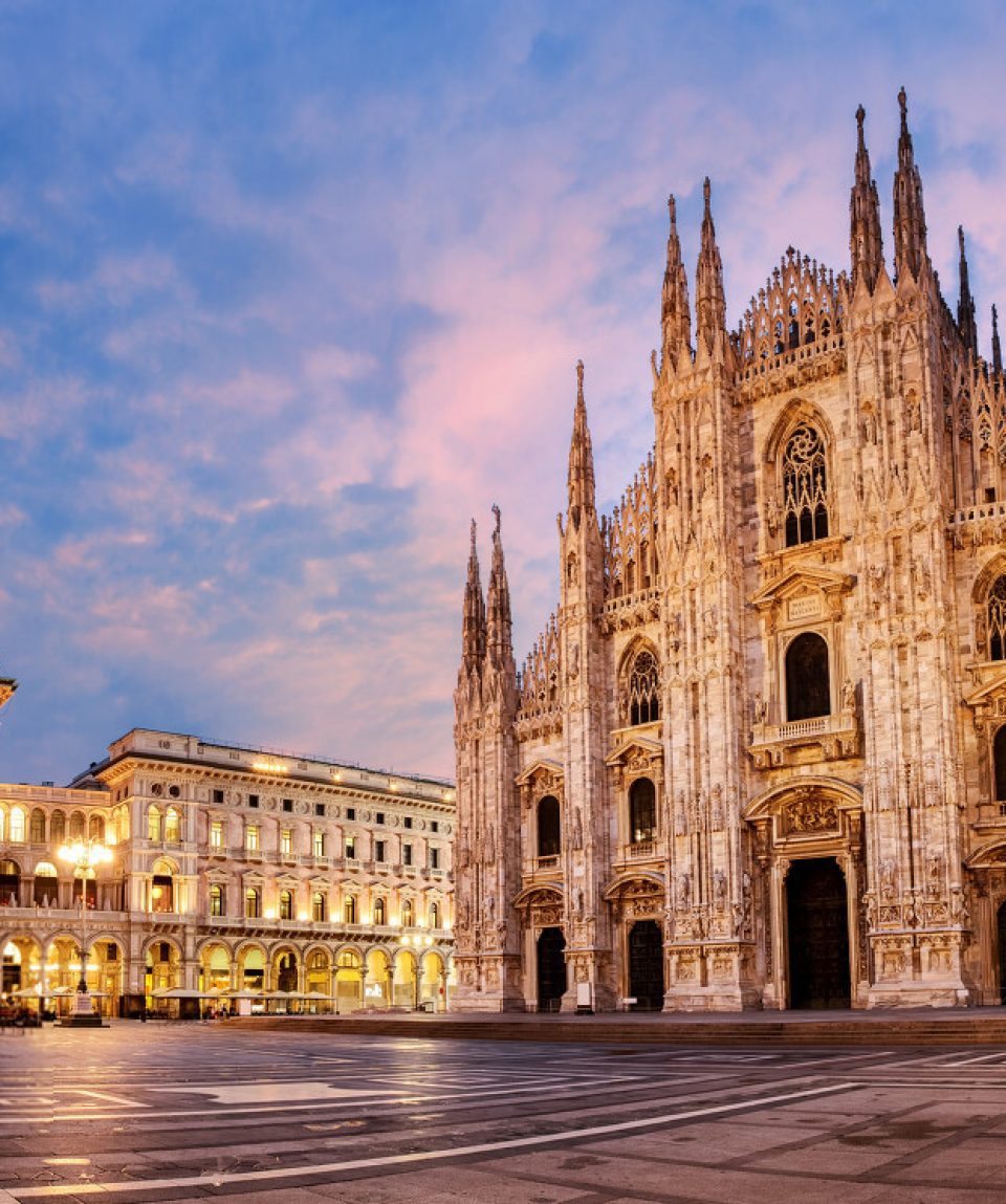 Milan Cathedral on sunrise, Italy